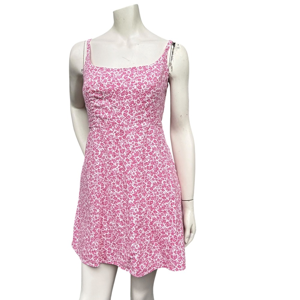 Old Navy Floral Mini Dress Pink White Ditsy Summer Barbiecore Coquette Cottage M - Picture 5 of 13